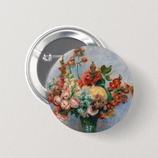 Pierre-Auguste Renoir - Blume in einer Vase Button (Vorne & Hinten)