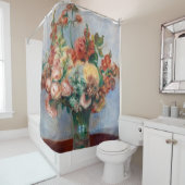 Pierre-Auguste Renoir - Blume in einer Vase Duschvorhang (Beispiel)