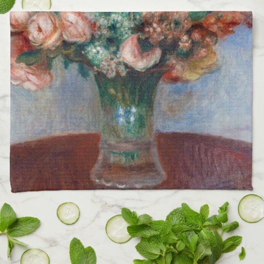 Pierre-Auguste Renoir - Blume in einer Vase Geschirrtuch (Gefaltet)