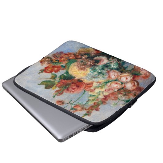 Pierre-Auguste Renoir - Blume in einer Vase Laptopschutzhülle (Vorne Knopf)