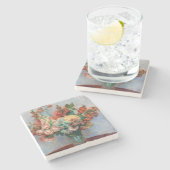 Pierre-Auguste Renoir - Blume in einer Vase Steinuntersetzer (Seitenansicht)