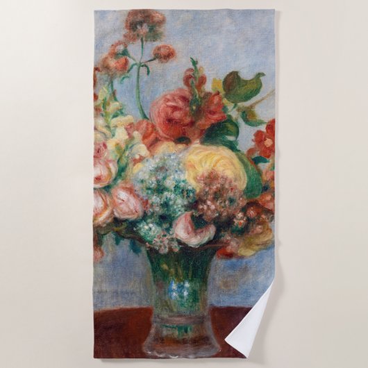 Pierre-Auguste Renoir - Blume in einer Vase Strandtuch (Vorderseite)