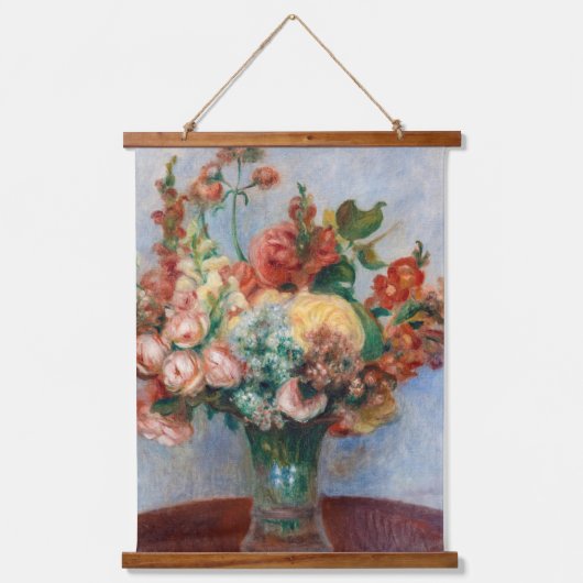 Pierre-Auguste Renoir - Blume in einer Vase Wandteppich Mit Holzrahmen (Vorderseite)