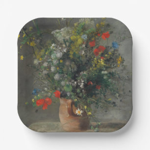 Pierre-Auguste Renoir - Blumen in einer Vase 1866 Pappteller