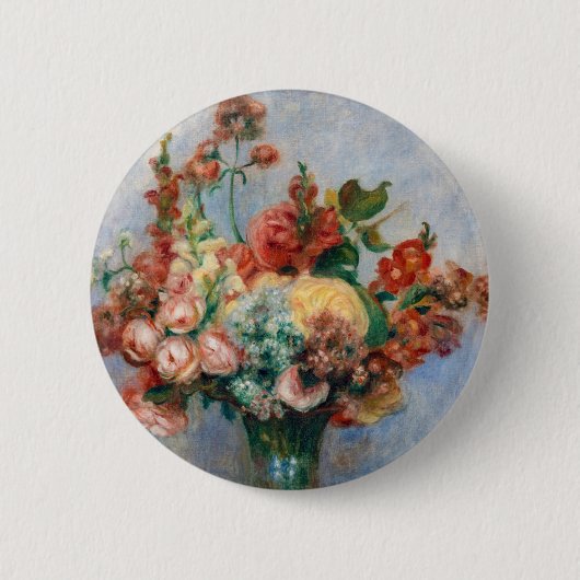 Pierre-Auguste Renoir - Blumen in einer Vase Button (Vorderseite)