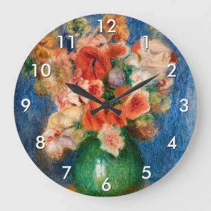 Pierre-Auguste Renoir - Blumenstrauß Große Wanduhr