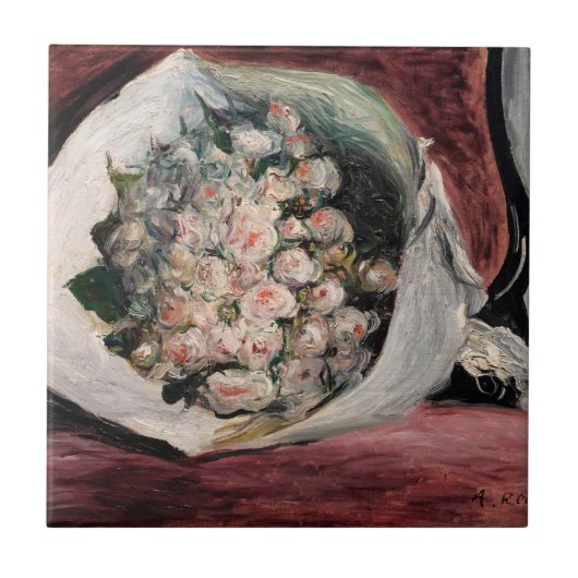 Pierre-Auguste Renoir - Bouquet in einer Box Fliese (Vorderseite)