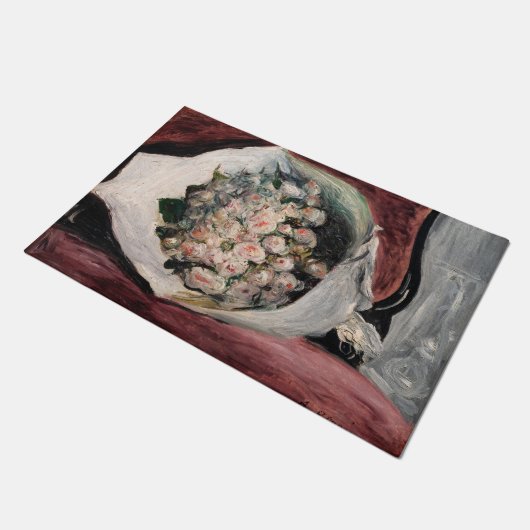 Pierre-Auguste Renoir - Bouquet in einer Box Fußmatte (Schrägansicht)