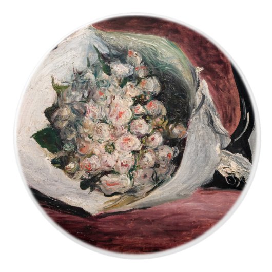 Pierre-Auguste Renoir - Bouquet in einer Box Keramikknauf (Vorderseite)
