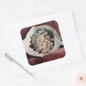 Pierre-Auguste Renoir - Bouquet in einer Box Quadratischer Aufkleber (Umschlag)