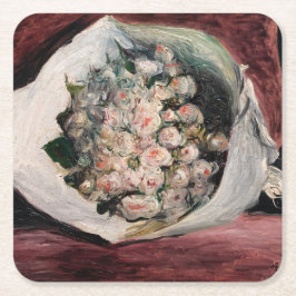 Pierre-Auguste Renoir - Bouquet in einer Box Rechteckiger Pappuntersetzer