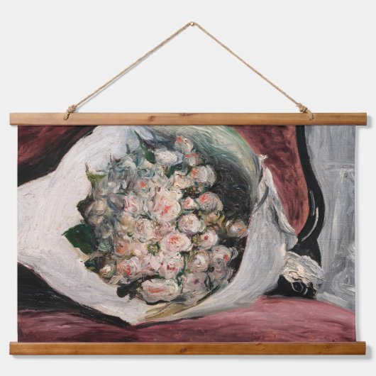 Pierre-Auguste Renoir - Bouquet in einer Box Wandteppich Mit Holzrahmen (Vorne)