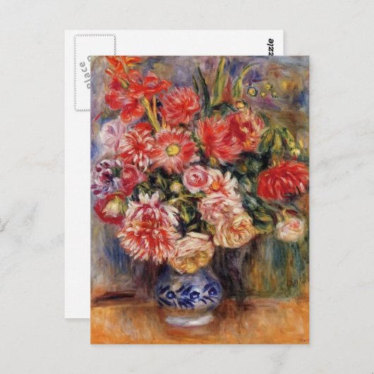 Pierre-Auguste Renoir-Bouquet Postkarte (Vorne/Hinten)