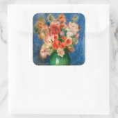 Pierre-Auguste Renoir - Bouquet Quadratischer Aufkleber (Tasche)