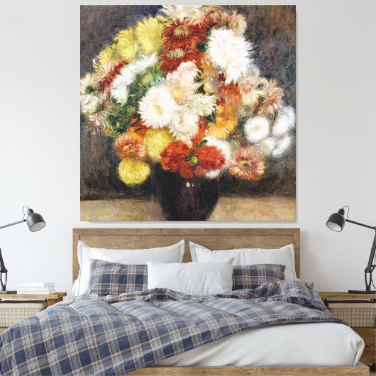 Pierre-Auguste Renoir Bouquet von Chrysanthemen Leinwanddruck (Insitu (Schlafzimmer))