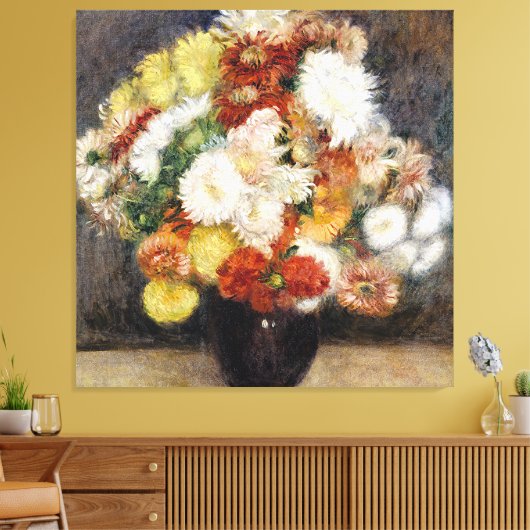 Pierre-Auguste Renoir Bouquet von Chrysanthemen Leinwanddruck (Insitu (Wohnzimmer))