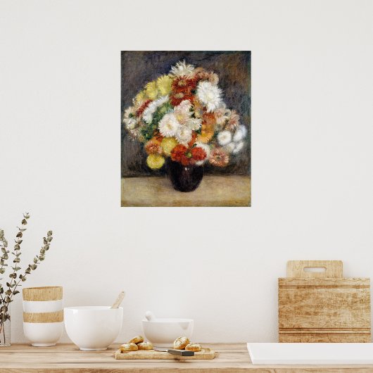Pierre-Auguste Renoir Bouquet von Chrysanthemen Poster (Küche)