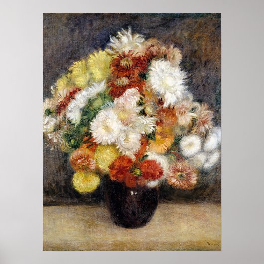 Pierre-Auguste Renoir Bouquet von Chrysanthemen Poster (Vorne)