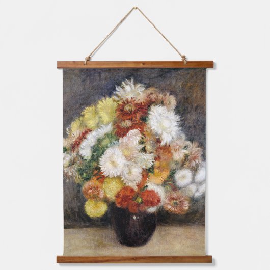 Pierre-Auguste Renoir Bouquet von Chrysanthemen Wandteppich Mit Holzrahmen (Vorderseite)