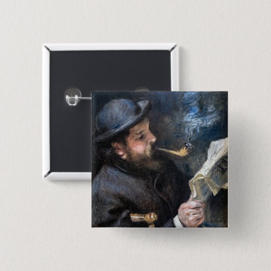 Pierre-Auguste Renoir - Claude Monet Reading Button (Vorne & Hinten)