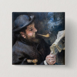 Pierre-Auguste Renoir - Claude Monet Reading Button