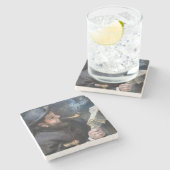 Pierre-Auguste Renoir - Claude Monet Reading Steinuntersetzer (Seitenansicht)