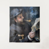 Pierre-Auguste Renoir - Claude Monet Reading Wandteppich (Vorderseite)