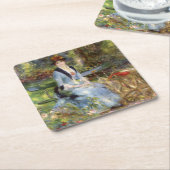 Pierre-Auguste Renoir - Dans les Rose Rechteckiger Pappuntersetzer (angewinkelt)