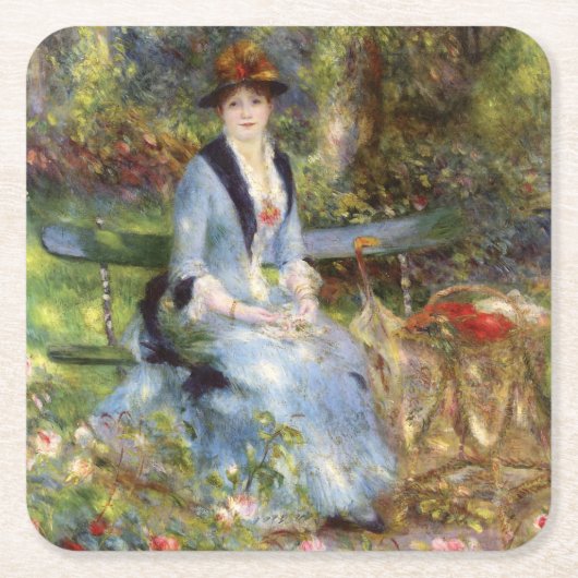 Pierre-Auguste Renoir - Dans les Rose Rechteckiger Pappuntersetzer (Vorderseite)