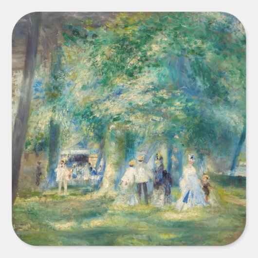 Pierre-Auguste Renoir - Das Party in Saint-Cloud Quadratischer Aufkleber (Vorderseite)