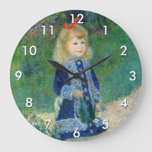 Pierre-Auguste Renoir - Ein Mädchen mit einer Gieß Große Wanduhr