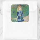 Pierre-Auguste Renoir - Ein Mädchen mit einer Wass Quadratischer Aufkleber (Tasche)