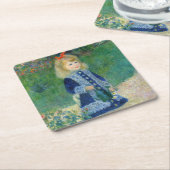 Pierre-Auguste Renoir - Ein Mädchen mit einer Wass Rechteckiger Pappuntersetzer (angewinkelt)