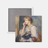 Pierre-Auguste Renoir - Frau mit einem Brief Magnet (Vorderseite/Rückseite)