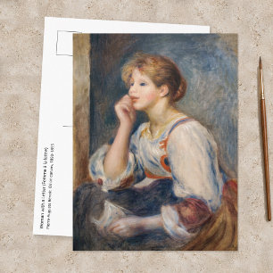Pierre-Auguste Renoir - Frau mit einem Brief Postkarte