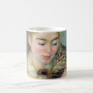 Pierre-Auguste Renoir - Frau mit einer Katze Kaffeetasse