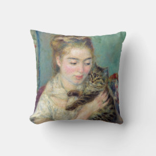 Pierre-Auguste Renoir - Frau mit einer Katze Kissen