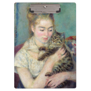 Pierre-Auguste Renoir - Frau mit einer Katze Klemmbrett