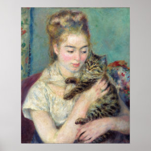Pierre-Auguste Renoir - Frau mit einer Katze Poster