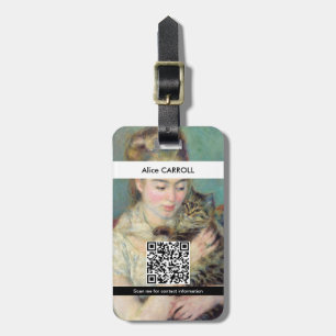 Pierre-Auguste Renoir - Frau mit einer Katze - QR- Gepäckanhänger