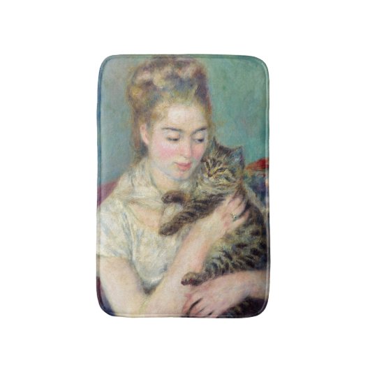 Pierre-Auguste Renoir - Frau mit Katze Badematte (Vorderseite Vertikal)