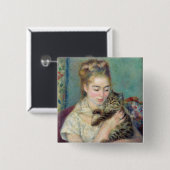 Pierre-Auguste Renoir - Frau mit Katze Button (Vorne & Hinten)