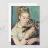Pierre-Auguste Renoir - Frau mit Katze Einladung (Vorne/Hinten)