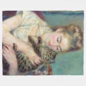 Pierre-Auguste Renoir - Frau mit Katze Fleecedecke (Vorderseite (Horizontal))