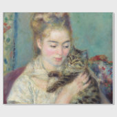 Pierre-Auguste Renoir - Frau mit Katze Geschenkpapier (Flach)