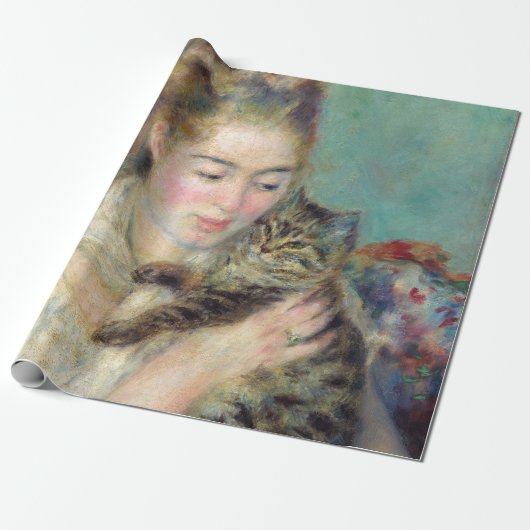 Pierre-Auguste Renoir - Frau mit Katze Geschenkpapier (Ungerollt)