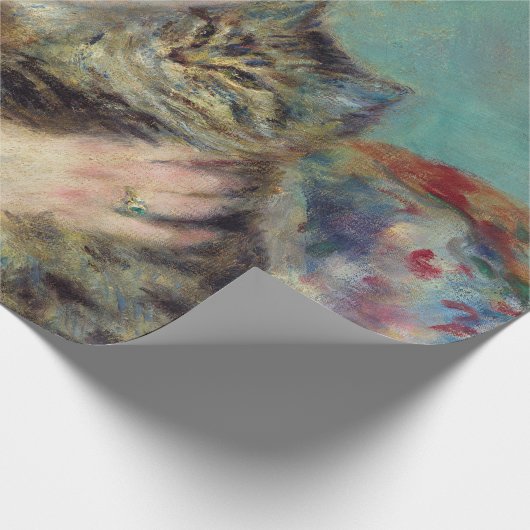Pierre-Auguste Renoir - Frau mit Katze Geschenkpapier (Ecke)