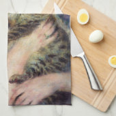 Pierre-Auguste Renoir - Frau mit Katze Geschirrtuch (Viertel Falte)