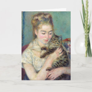 Pierre-Auguste Renoir - Frau mit Katze Karte