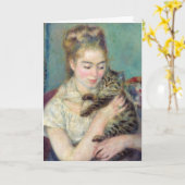 Pierre-Auguste Renoir - Frau mit Katze Karte (Gelbe Blume)